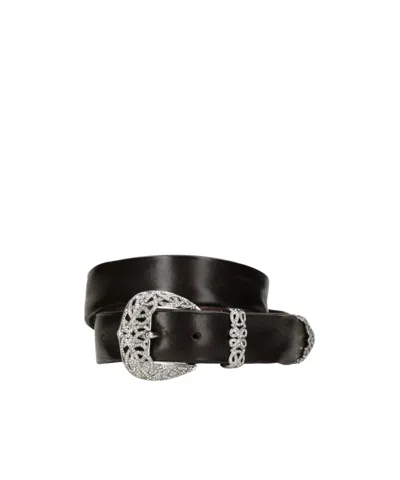 Orciani Rhinestone-embellished Buckle Belt In Metallic