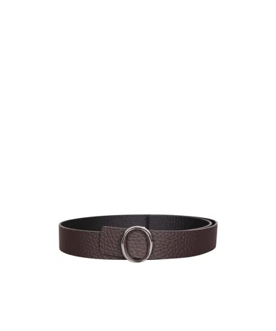 Orciani Round Buckle Belt In Brown