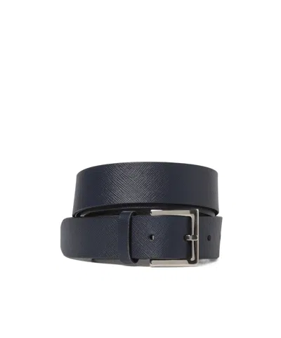 Orciani Saffiano Basic Belt In Blue