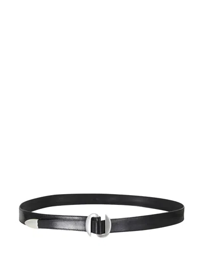 Orciani Sculptural-buckle Leather Belt In Black