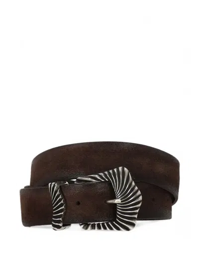Orciani Sculptural-buckle Leather Belt In Transparent
