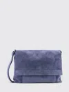 Orciani Suede Messenger Shoulder Bag Adjustable Strap In Blue