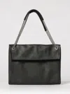 Orciani Hammered Leather Shoulder Bag With Removable Chain Strap In Black