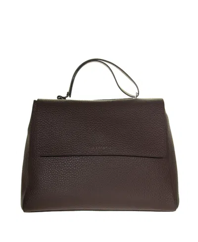 Orciani Single-handle Logo Handbag In Black