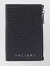 Orciani Sleek Leather Wallets Card Slots In Black