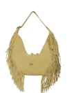 Orciani Small Isola Peach Fringed Leather Shoulder Bag In Brown