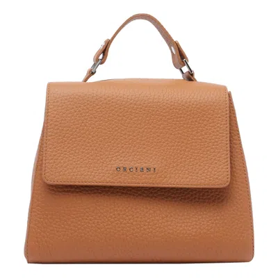 Orciani Small Soft Sveva Handbag In Brown