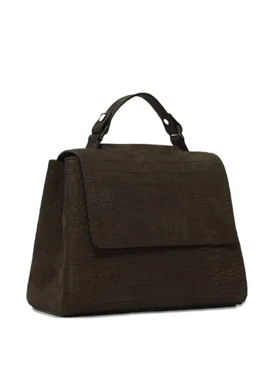 Orciani Small Sveva Crocodile-effect Tote Bag In Brown