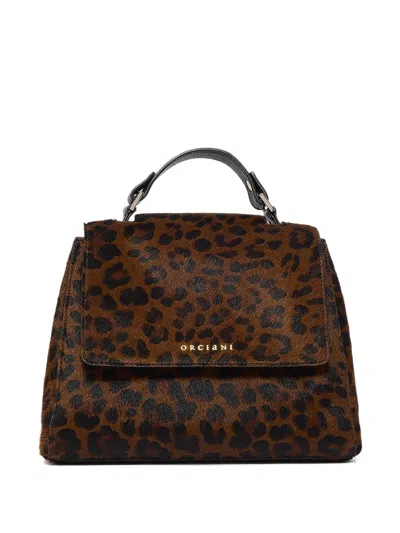 Orciani Small Sveva Leopard-print Pony-hair Tote Bag In Animal Print
