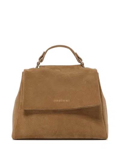 Orciani Small Sveva Peach Tote Bag In Brown