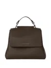 Orciani Sveva S Choco Shoulder Bag In Leather In Brown