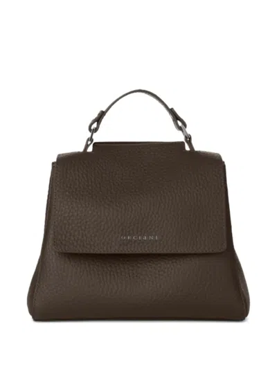 Orciani Sveva S Choco Shoulder Bag In Leather In Brown