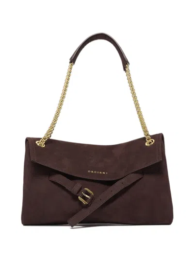 Orciani Small Venus Leather Tote Bag In Brown