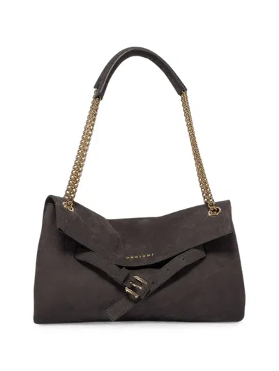 Orciani Small Venus Nabucco Buckle-detail Shoulder Bag In Grey