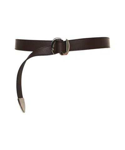 Orciani Smooth Leather Belt With D-shaped Buckle And Stylish Loop In Black