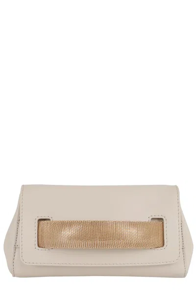 Orciani Smooth Leather Clutch With Removable Chain Strap