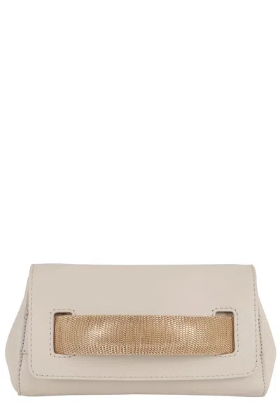 Orciani Smooth Leather Clutch With Removable Chain Strap