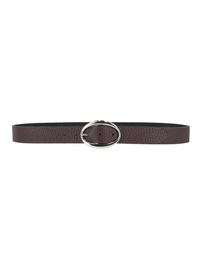 Orciani Soft Double 3 Cm Leather Belt In Red