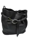Orciani Soft Leather Shoulder Bag With Closure Detail In Black