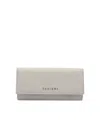 Orciani Flap Textured Finish Zip Purse In Gray