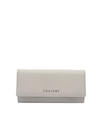 Orciani Soft Leather Wallet With Rfid Protection In White