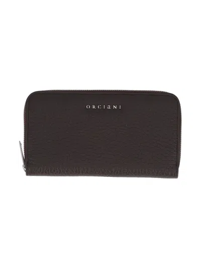 Orciani Soft Leather Zip-around Wallet In Brown