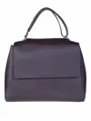 Orciani Medium Structured Textured Leather Shoulder Bag In Burgundy
