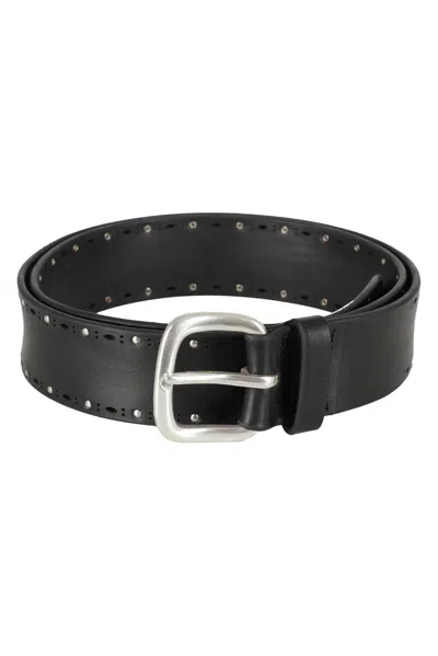 Orciani Soft Micro-studs Belt In Black