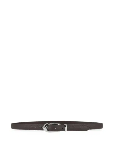 Orciani Soft Pebbled-leather Belt In Brown