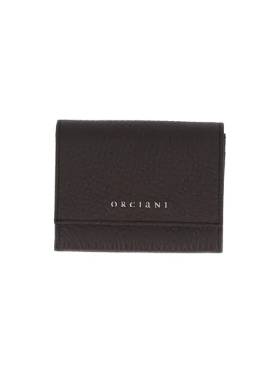 Orciani Soft Small Leather Envelope Wallet In Brown