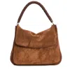 Orciani Soft Suede And Leather Crossbody Handbag