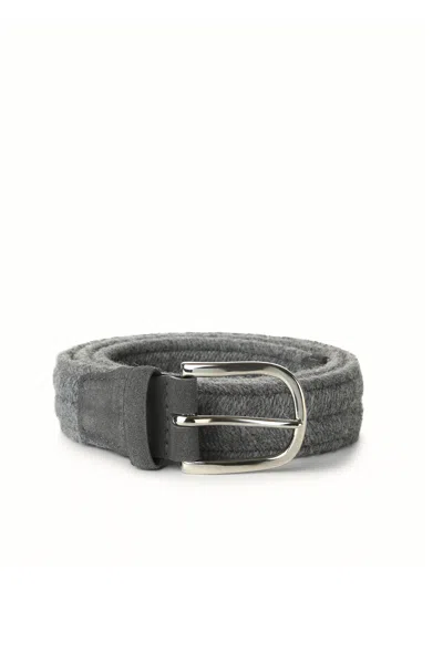 Orciani Stretch Wool Belt In Yellow