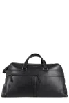Orciani Spacious Black Duffel Bag With Adjustable Strap In Black