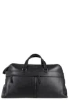 Orciani Spacious Black Duffel Bag With Adjustable Strap In Black