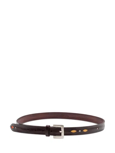 Orciani Sportiva Leather Belt In T.moro
