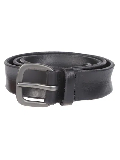 Orciani Sports Narrow Black Leather Belt