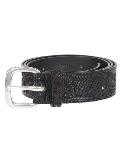 Orciani Sports Textured Black Leather Belt