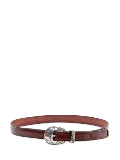Orciani Sporty Leather Belt In Bruciato
