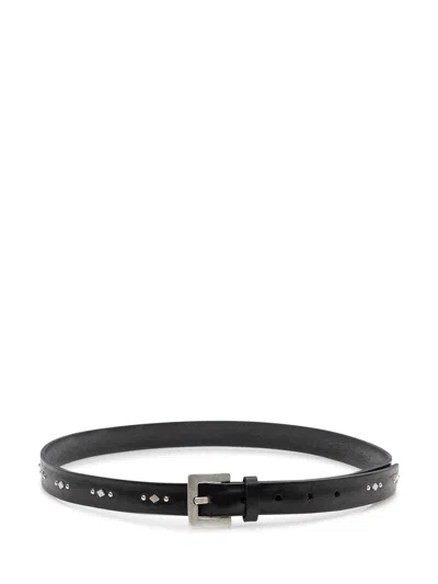 Orciani Sporty Leather Belt In Nero