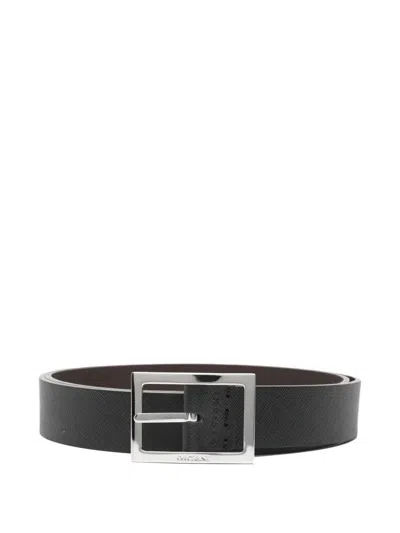 Orciani Square Buckle Belt In Black