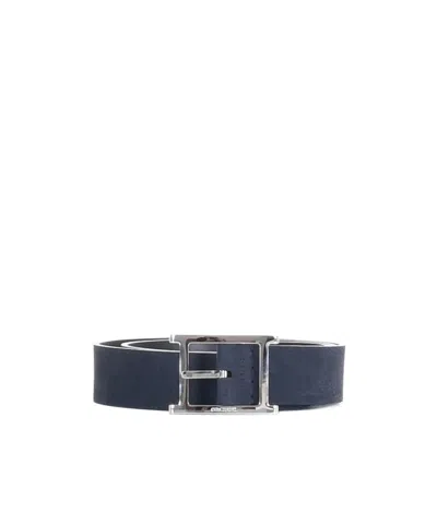 Orciani Square Buckle Belt In Blue