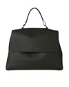 Orciani Structured Black Handbag With Textured Leather In Black