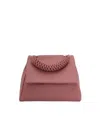 Orciani Structured Handbag With Braided Handle And Flap Closure In Pink