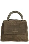 Orciani Structured Suede Shoulder Bag In Gray