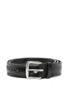 Orciani Studded Leather Belt In Black