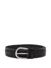 Orciani Studded Leather Belt In Black