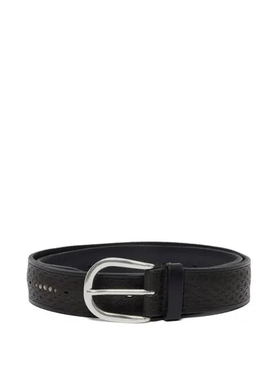 Orciani Studded Leather Belt In Black