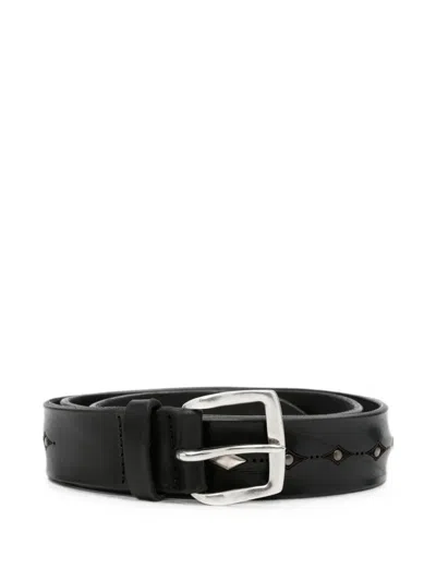 Orciani Studded Leather Belt In Black