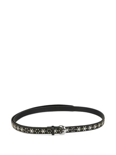 Orciani Studded Leather Belt In Black