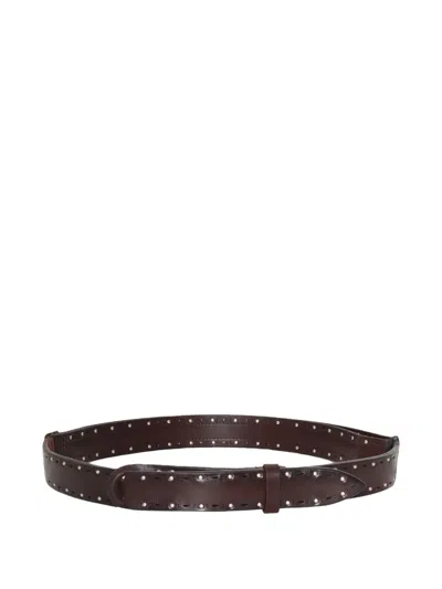 Orciani Studded Leather Belt In Brown